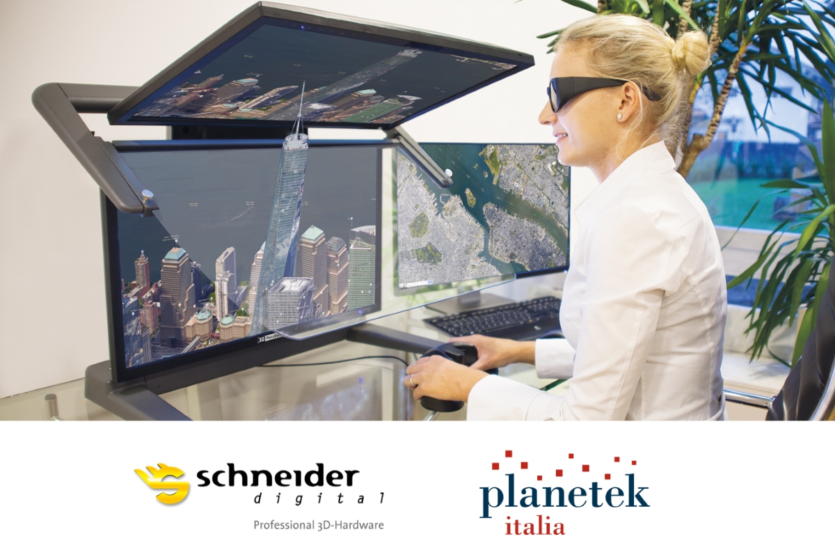 Planetek Authorized Reseller MOnitor 3D Pluraview Schneider Digital Stereocoppie